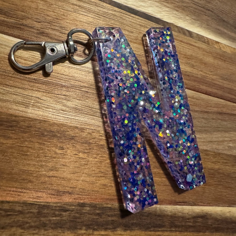 N letter key ring or bag clip